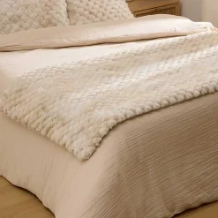 Manta ADRIEL beige pelo 80x180cm