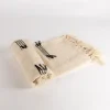 Manta beige con flecos 125x150cm