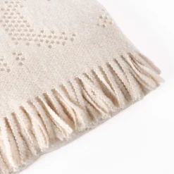 Manta con flecos LYRA beige 180x220cm