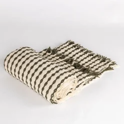 Manta ELM beige y verde 130x160cm