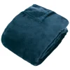 Manta OLLIS azul oscuro de terciopelo
