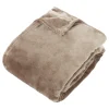Manta OLLIS beige de terciopelo