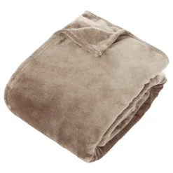 Manta OLLIS beige de terciopelo
