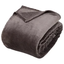 Manta OLLIS gris oscuro de terciopelo