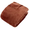 Manta OLLIS terracota de terciopelo