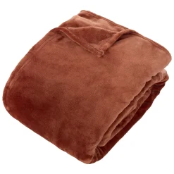 Manta OLLIS terracota de terciopelo