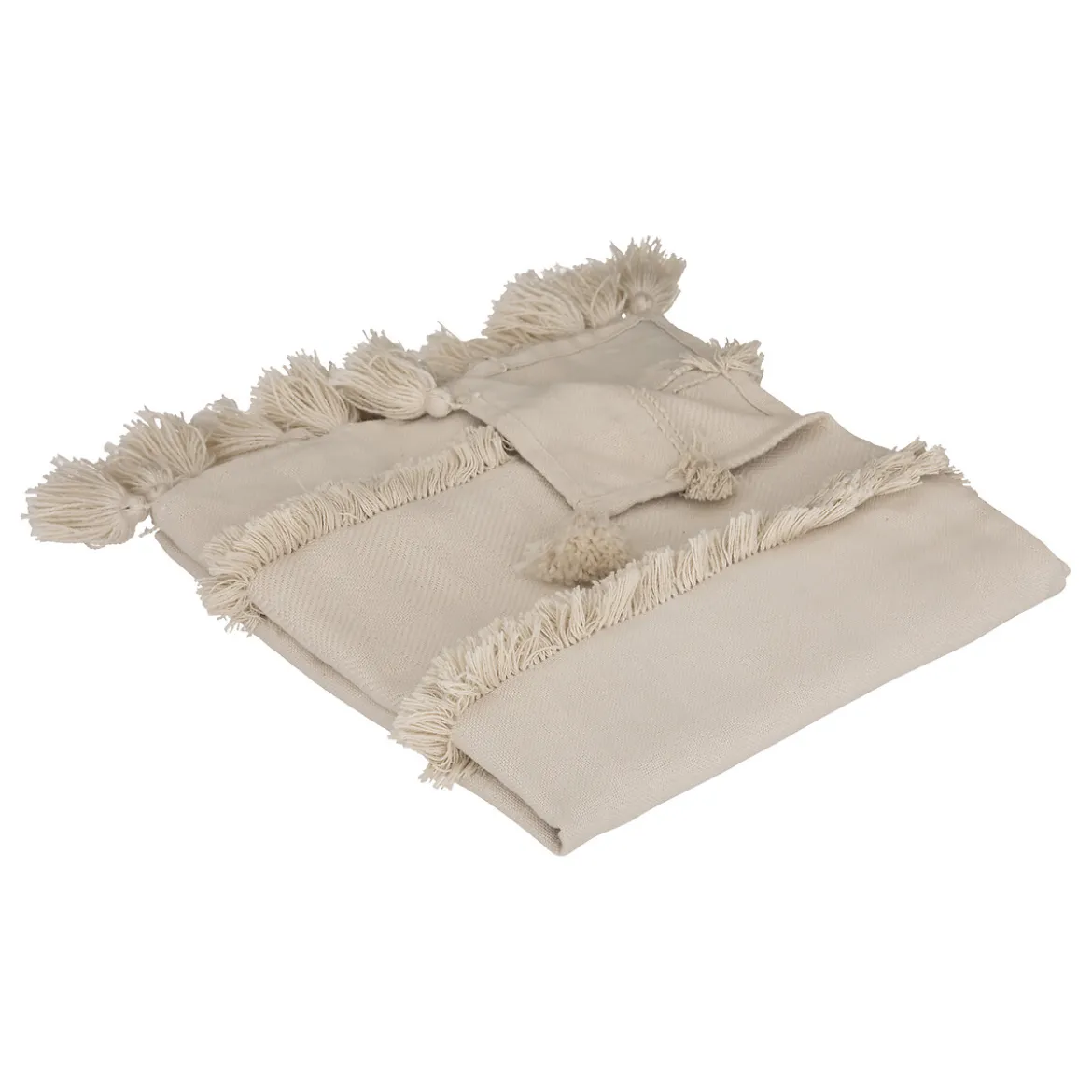Manta Sea View C/Flecos Beige 130x180Cm