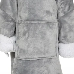 Manta Sudadera Capucha Oso Gris 60x95Cm