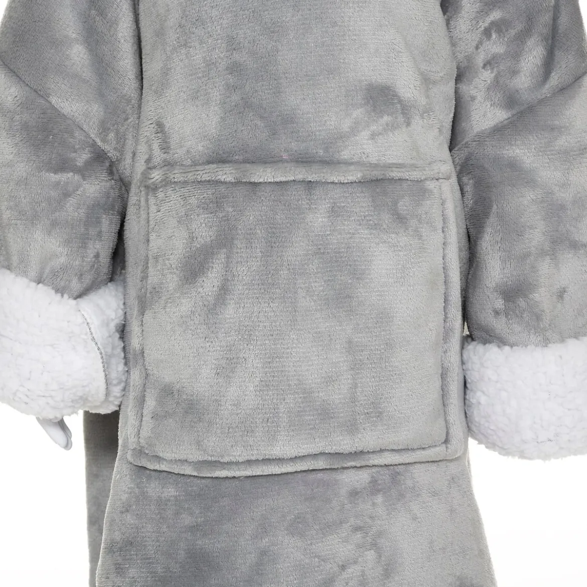 Manta Sudadera Capucha Oso Gris 60x95Cm