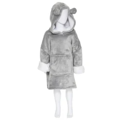 Manta Sudadera Capucha Oso Gris 60x95Cm