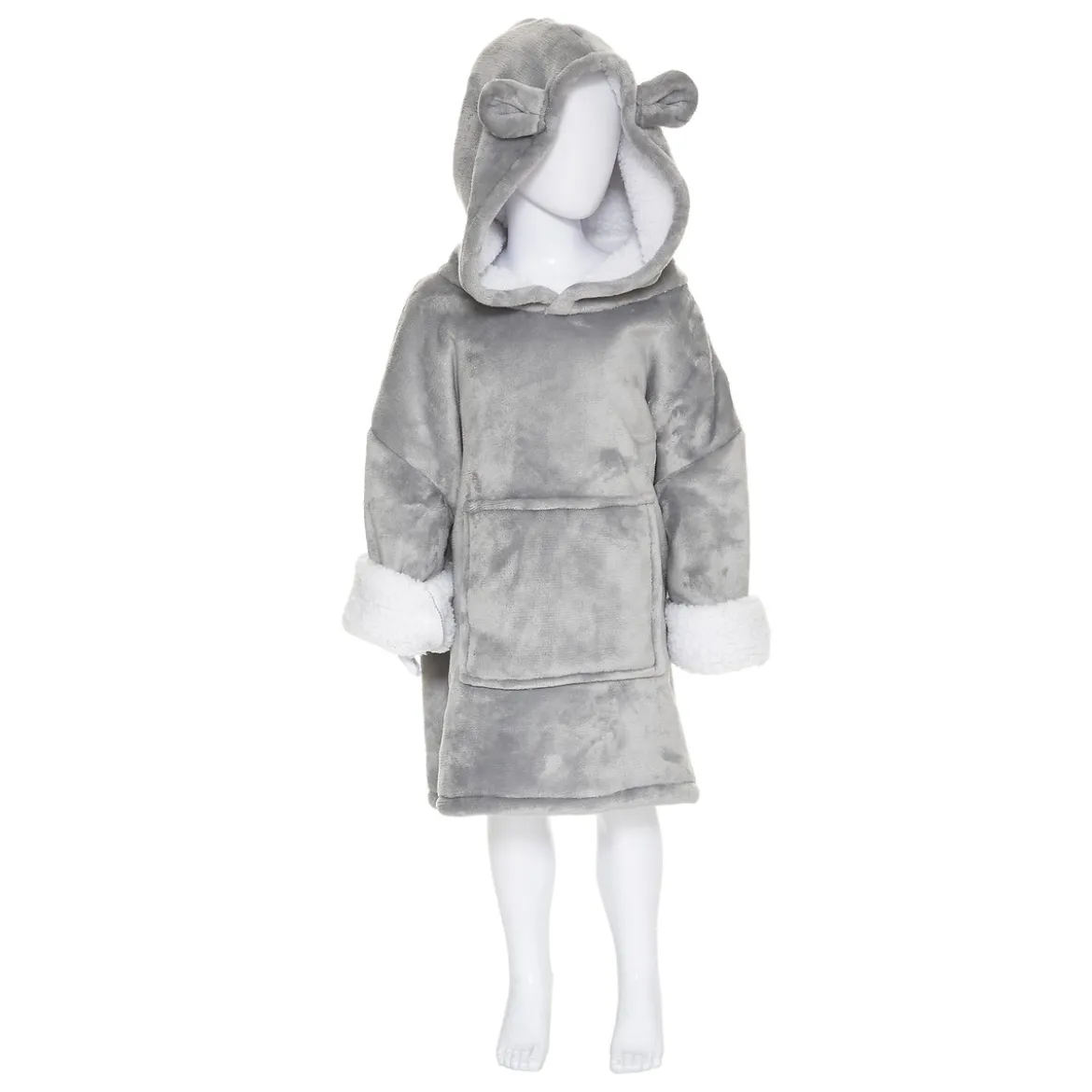 Manta Sudadera Capucha Oso Gris 60x95Cm