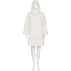 Manta Sudadera Con Capucha Bouclé Marfil