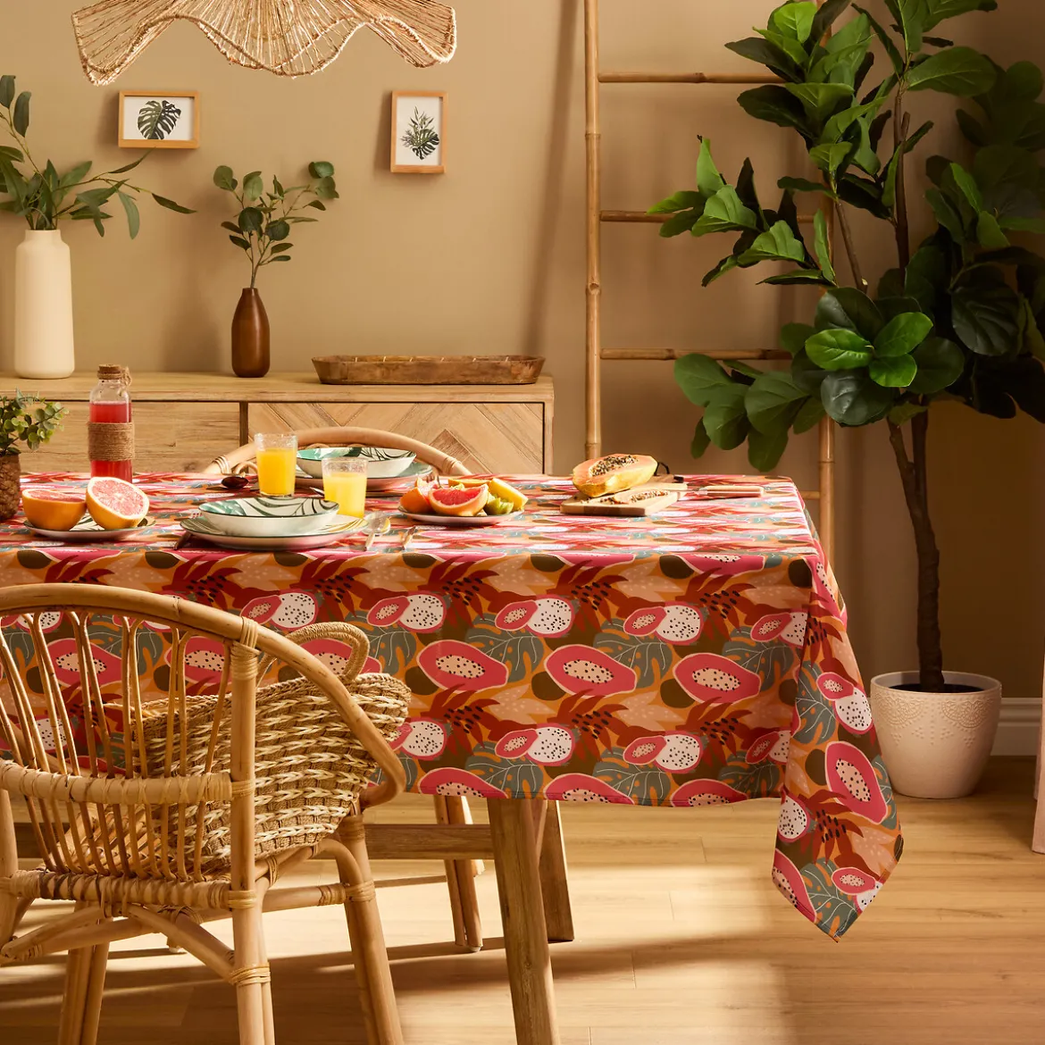 Mantel antimanchas TROPICAL 140x240cm