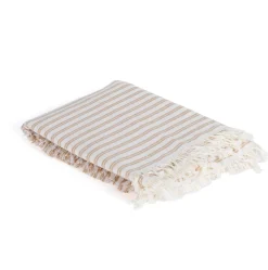 Mantel de mesa SLUB STRIPES beige 140x320cm