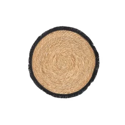 Mantel individual con flecos negro 38cm