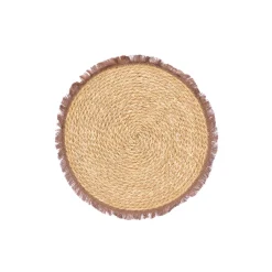 Mantel individual con flecos marrón 38cm