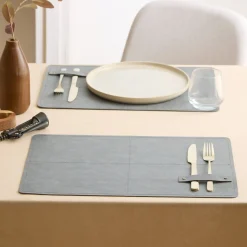 Mantel individual GLENN gris D45cm