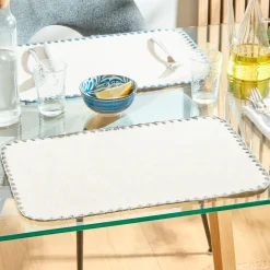 Mantel individual SANDRINE gris 30x45cm