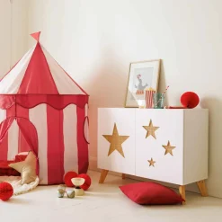 Mesa Auxiliar Blanca Con Estrellas