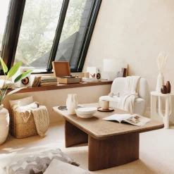 Mesa auxiliar BLOOM blanca de mdf 50.4x40x40cm