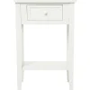 Mesa auxiliar CHARME blanca con 1 cajón