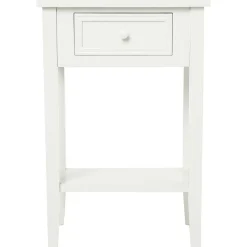 Mesa auxiliar CHARME blanca con 1 cajón