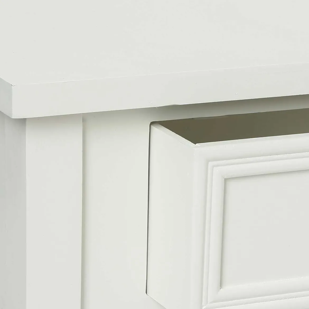 Mesa auxiliar CHARME blanca con 1 cajón