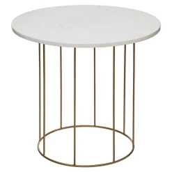 Mesa Auxiliar Garance Blanca De Mármol 55x60cm