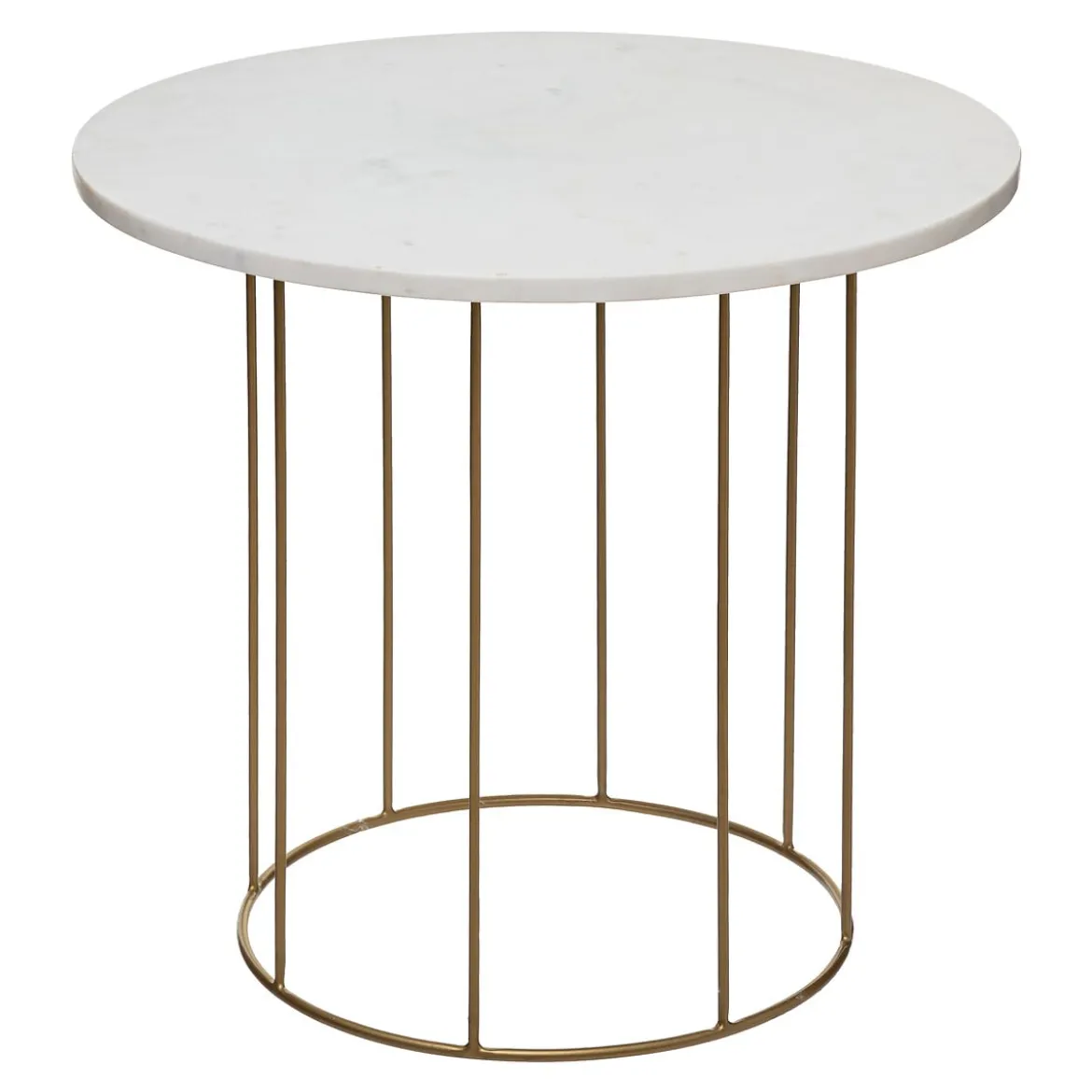 Mesa Auxiliar Garance Blanca De Mármol 55x60cm