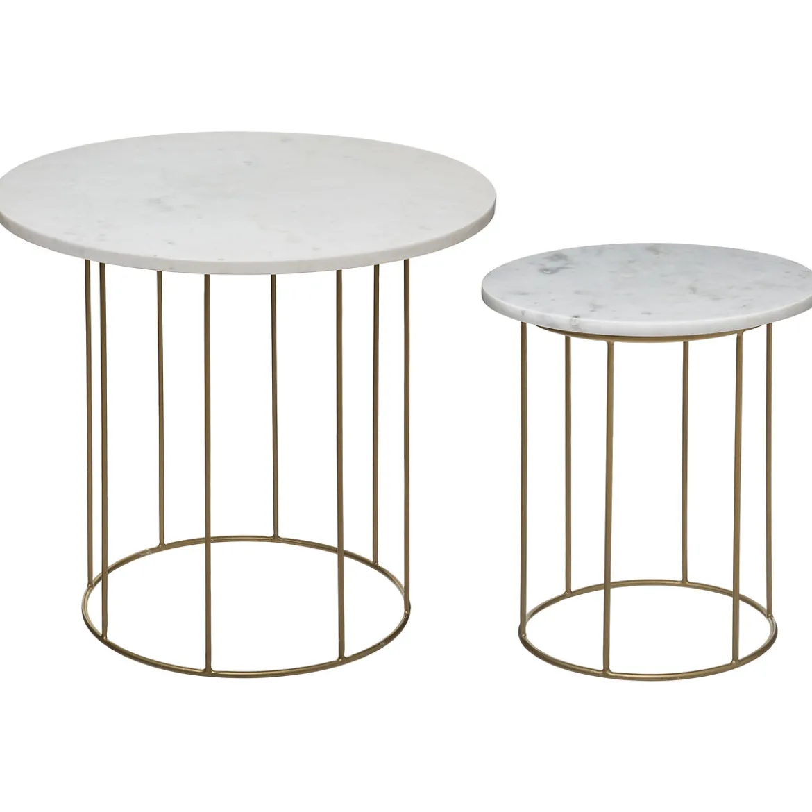 Mesa Auxiliar Garance Blanca De Mármol 55x60cm