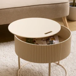 Mesa auxiliar JUNA beige D45x40.5cm