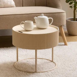 Mesa auxiliar JUNA beige D45x40.5cm