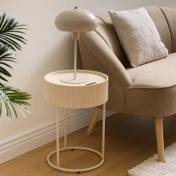 Mesa auxiliar JUNA beige D33x48cm