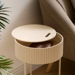 Mesa auxiliar JUNA beige D33x48cm