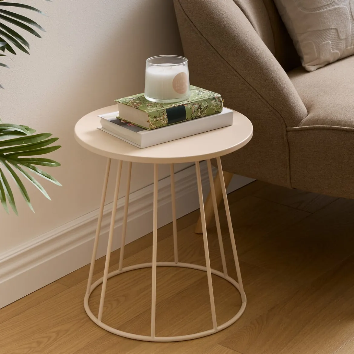 Mesa auxiliar LATTE beige D38cm