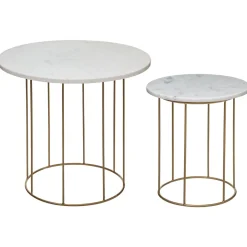 Mesa Auxiliar Metal/Mármol 40x45Cm