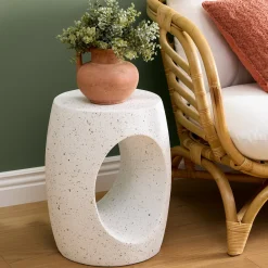 Mesa auxiliar NARLON blanca D38x47cm