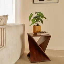Mesa auxiliar RIKAYA de madera de mango