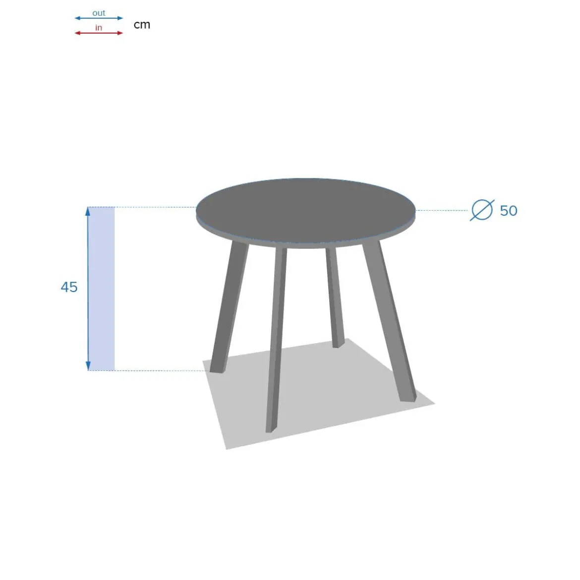 Mesa Auxiliar SAONA gris graphite 50cm