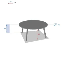 Mesa auxiliar SAONA gris graphite 70cm