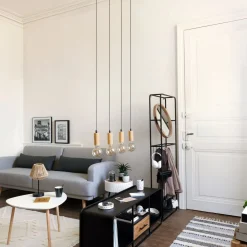Mesa Auxiliar SHIRO blanca de mdf con almacenaje