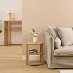 Mesa auxiliar SLAT beige D40x48cm