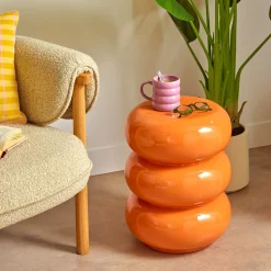Mesa auxiliar STONETO naranja 43cm