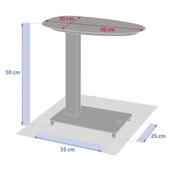 Mesa auxiliar VENUZIA gris oscuro