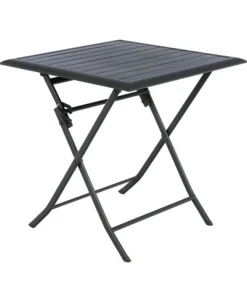 Mesa AZUA plegable gris grafito de aluminio