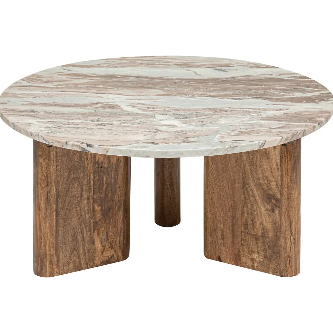 Mesa centro COPPA de madera mango y mármol