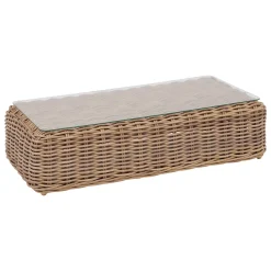 Mesa centro rectangular exterior SAVINA marrón