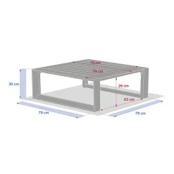 Mesa de centro ALLURE de aluminio 79cm