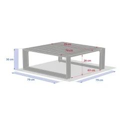 Mesa de centro ALLURE de aluminio 79cm