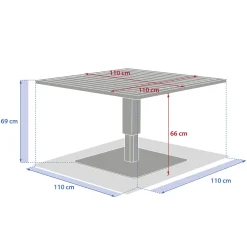 Mesa de centro elevable SALIMIA taupe
